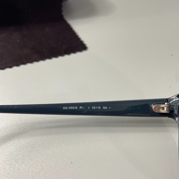 GUCCI⚡Navy Blue Cat Eye GG 3155 Gradient Lens Sunglasses W/Case - Picture 10 of 13